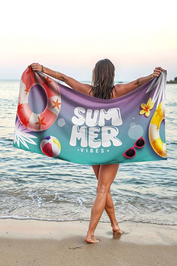 Unisex 75X150Cm Summer Patterned Beach Towel - Bath Towel - Sea Towel Plj-09