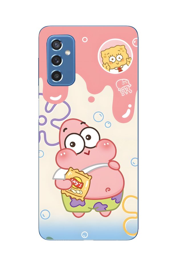 Samsung Galaxy M52 Compatible Patrick Star Patterned Transparent Phone Case