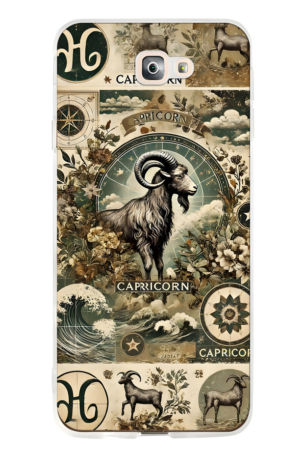 Samsung Galaxy J7 Prime Compatible Capricorn Patterned Transparent Phone Case