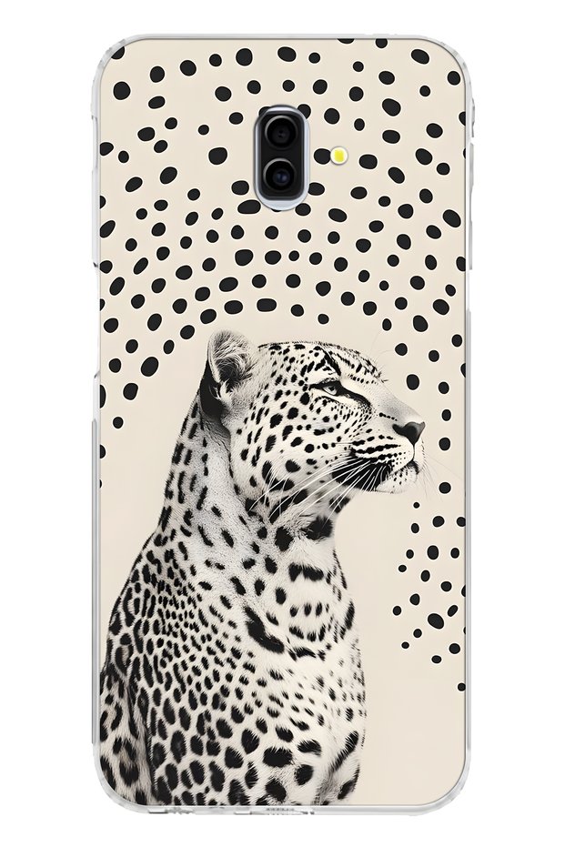 Samsung Galaxy J6 Plus Compatible Leopard Pattern Transparent Phone Case