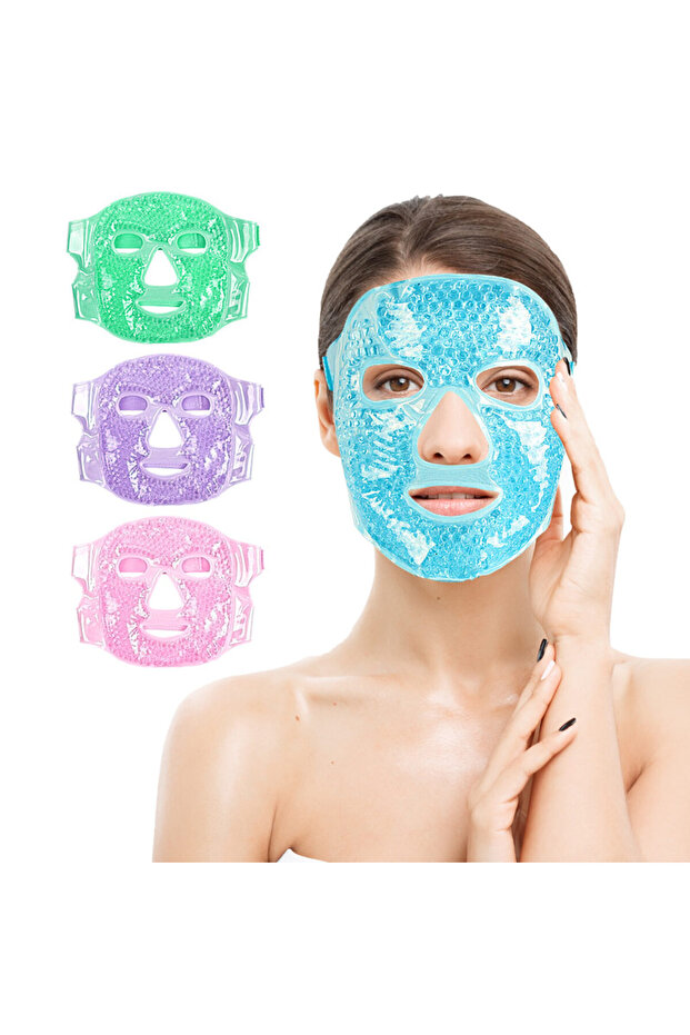 Gel Beaded Face Mask Hot & Cold Compress - Eye and Face Relaxing Mask