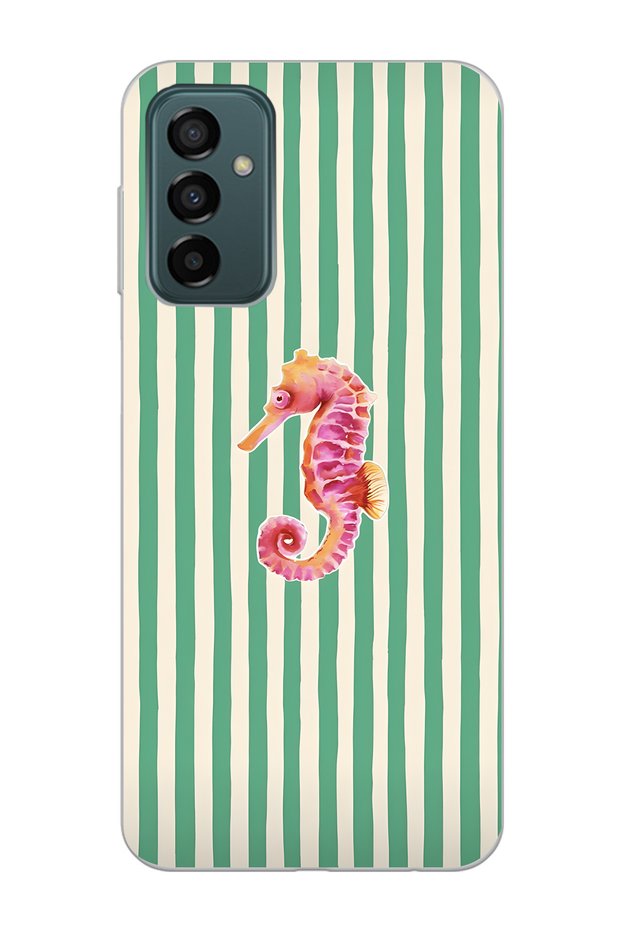 Samsung Galaxy M13 / M23 Compatible Seahorse Patterned Transparent Phone Case