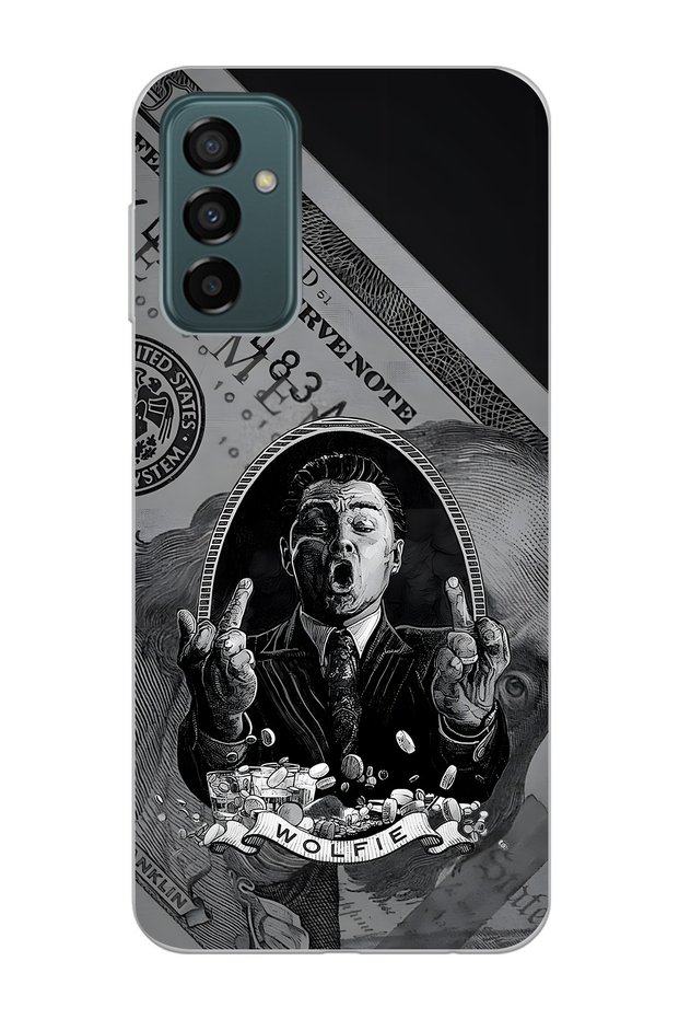Samsung Galaxy M13 / M23 Compatible Wolfie Patterned Transparent Phone Case