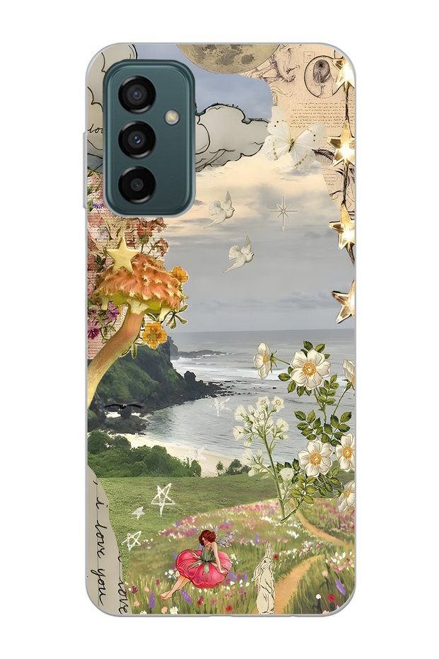 Samsung Galaxy M13 / M23 Compatible Dream Garden Patterned Transparent Phone Case