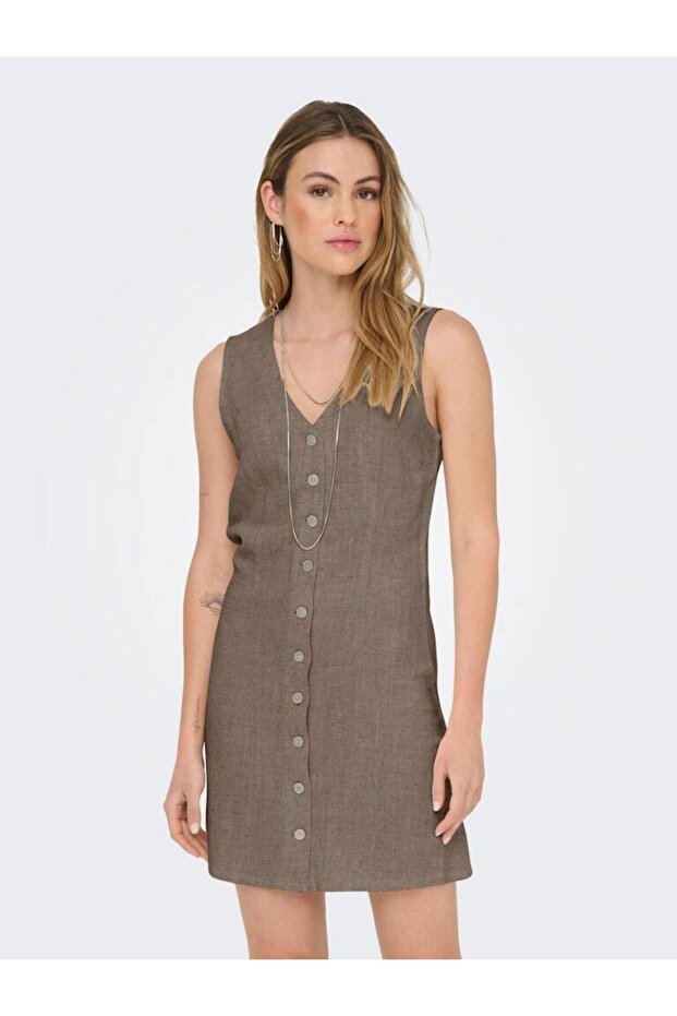 Sleeveless Viscose Short Dress 15357797