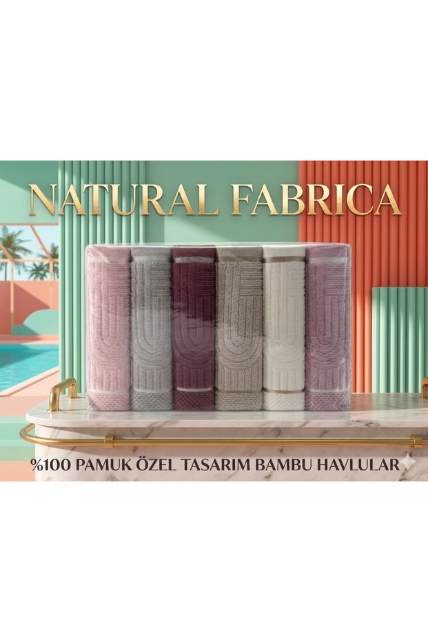 100% Cotton Special Design Multi-Colored Bamboo Towel Package Contents 6 Pieces. Patented Product.