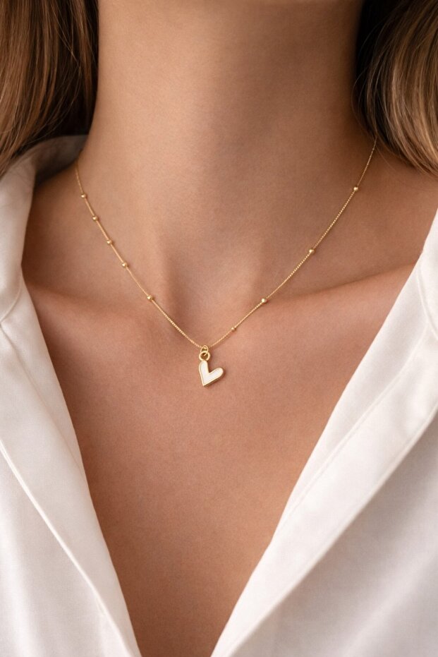 Gold Color Heart Women's Necklace