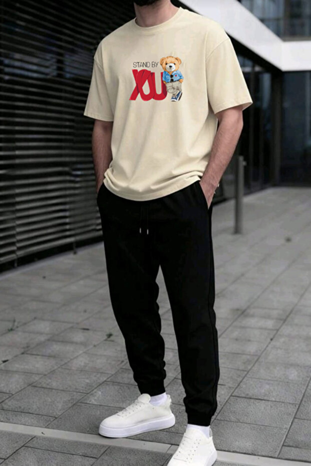You Print Bottom Top Tracksuit Set Oversize Crew Neck