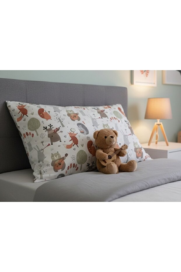 Musician Animals Pillowcase 50X70 cm (1 Piece) – 100% Cotton, Fun and Comfortable Design
