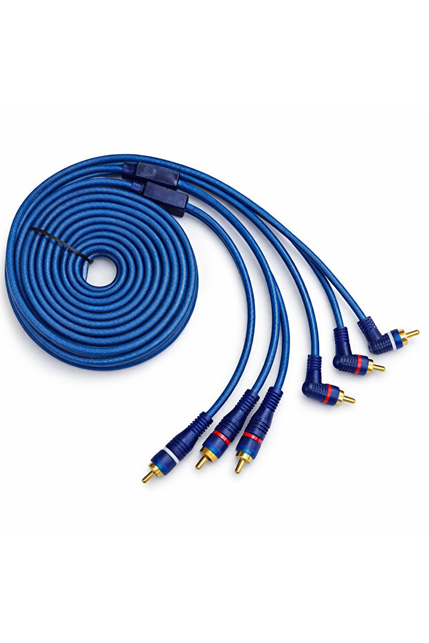 Mn137F 2 Rca -5 Meter/4 Rca Male Audio Cable Gold-Plated End Compatible with Amplifier and Sound System