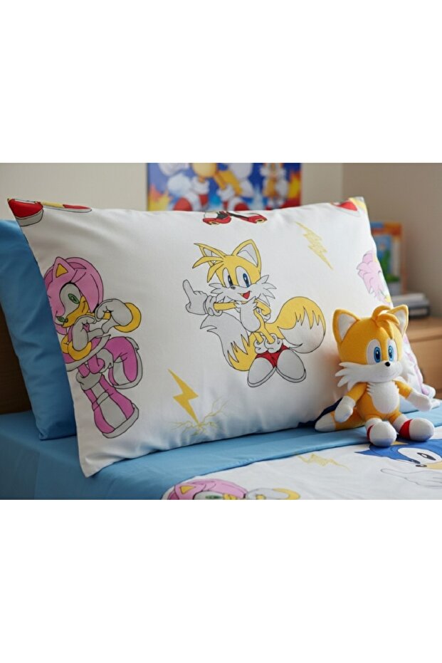 Sonic Tails Pillowcase 50X70 cm (1 Piece) – 100% Cotton, Fun and Comfortable Design