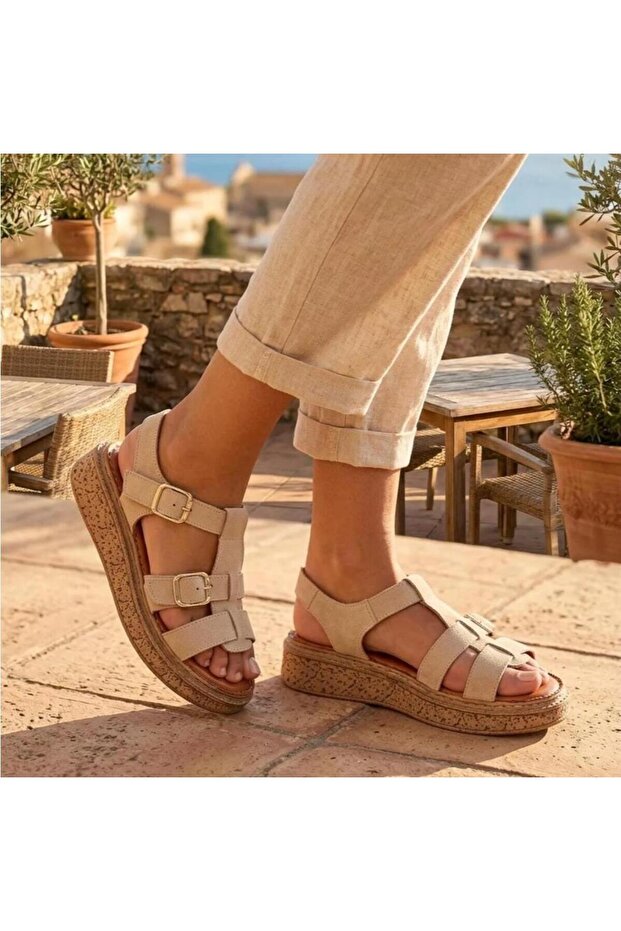 26322547Y Women's Genuine Leather Utra Comfort Sole Premium Sandals