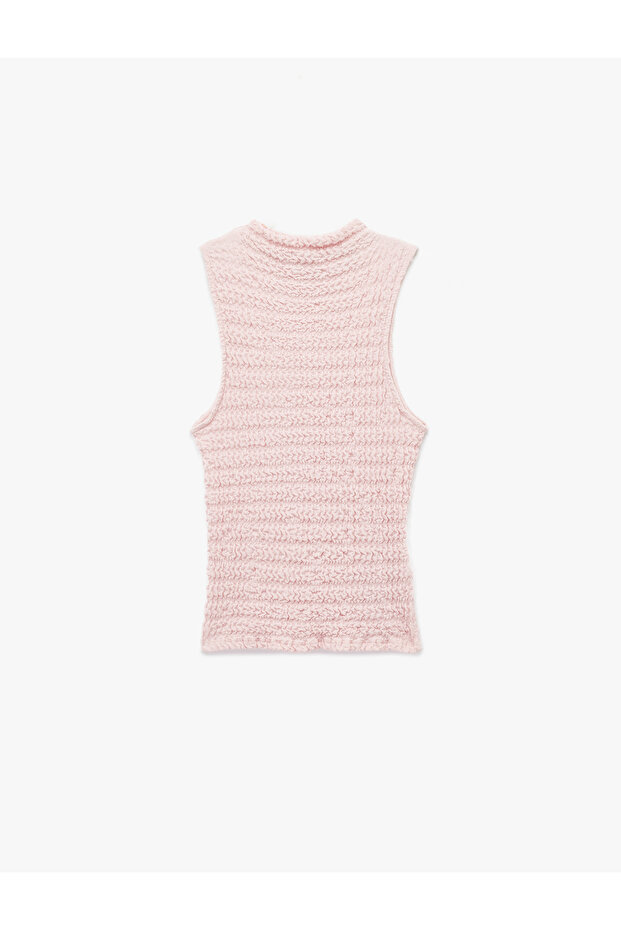 Bürümcük Fabric Slim Fit High Neck Sleeveless Blouse