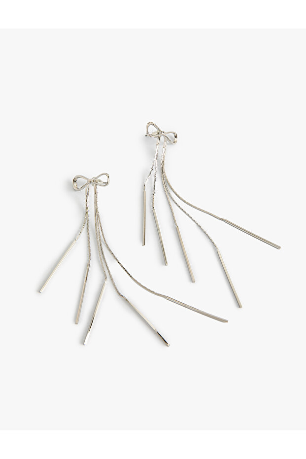 Chain Detailed Bow Earrings