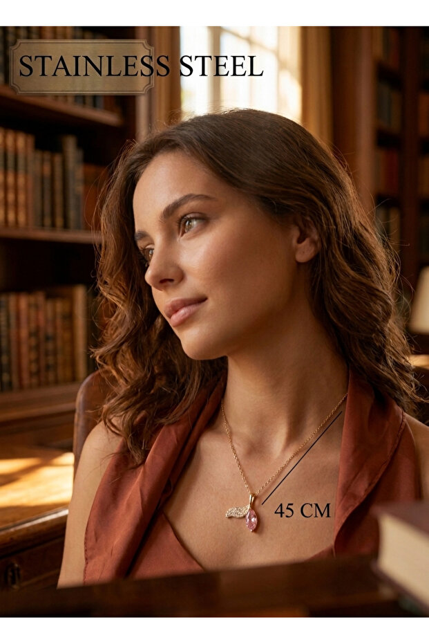 316L Gold Color Fish Tail Model Steel Necklace