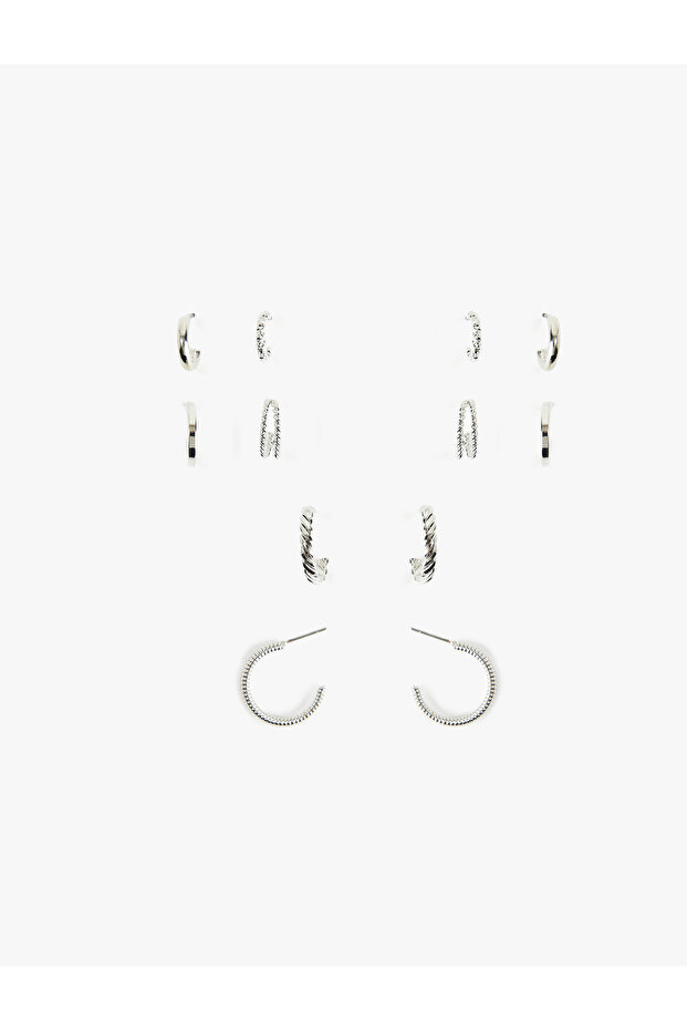 6'Lı Twist Hoop Earrings