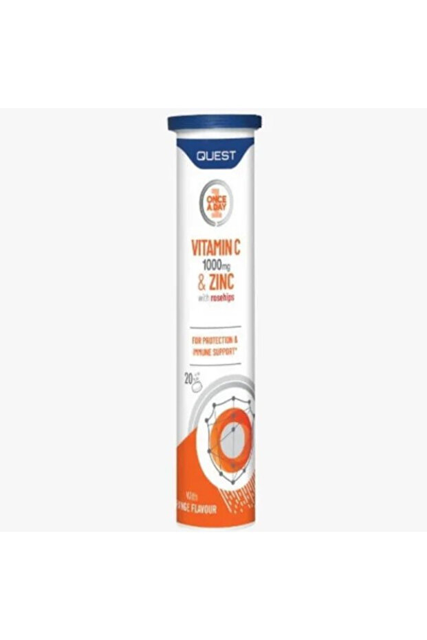 Once a Day Effervescent Vitamin C 1000mg + Zinc 10mg + Rosehips Tabs 20's