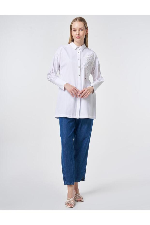 Accessory Buttoned Cotton Tunic Optical White - 2