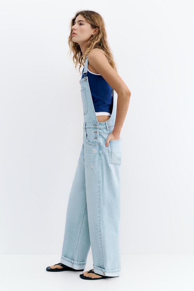 Uzun denim tulum - 3