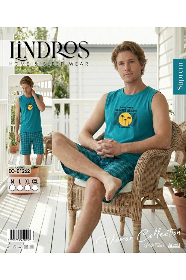 Lindros Eo-01262 Men's Zero Sleeve Single Jersey Shorts Set