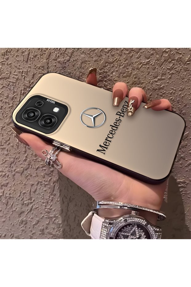 Silicone Edge Hard Back Phone Case Compatible with Oppo A6 Pro 5g Benz Patterned