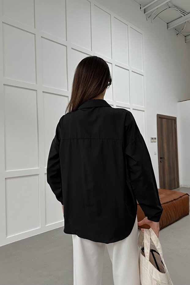 Oversize Basic Shirt Black - 4