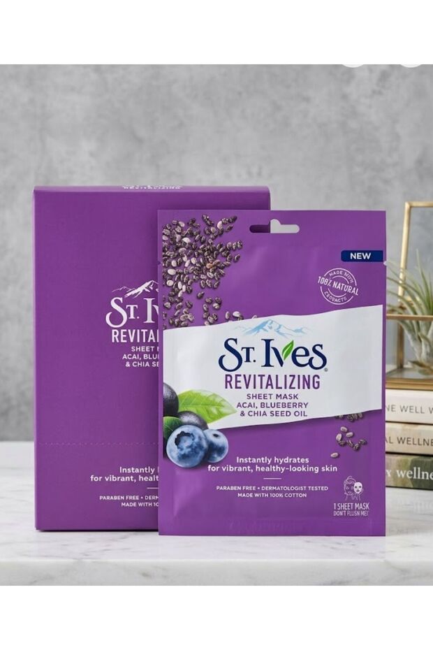 Sheet Mask 23ml Revitalising Acai, Blueberry & Chia Seed Oil - 2x sachet