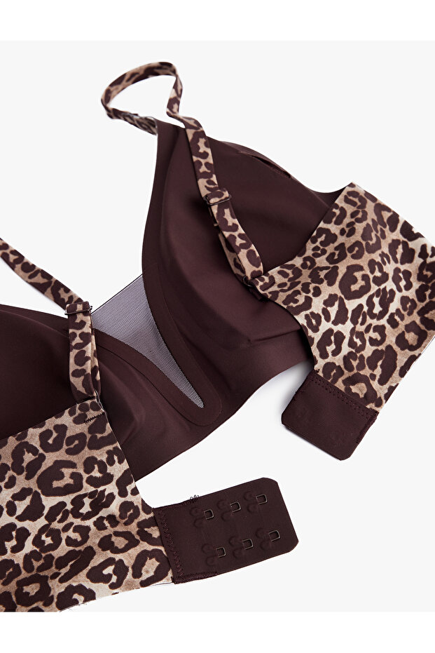 Non-Wired Non-Padded Leopard Patterned Bra - 2