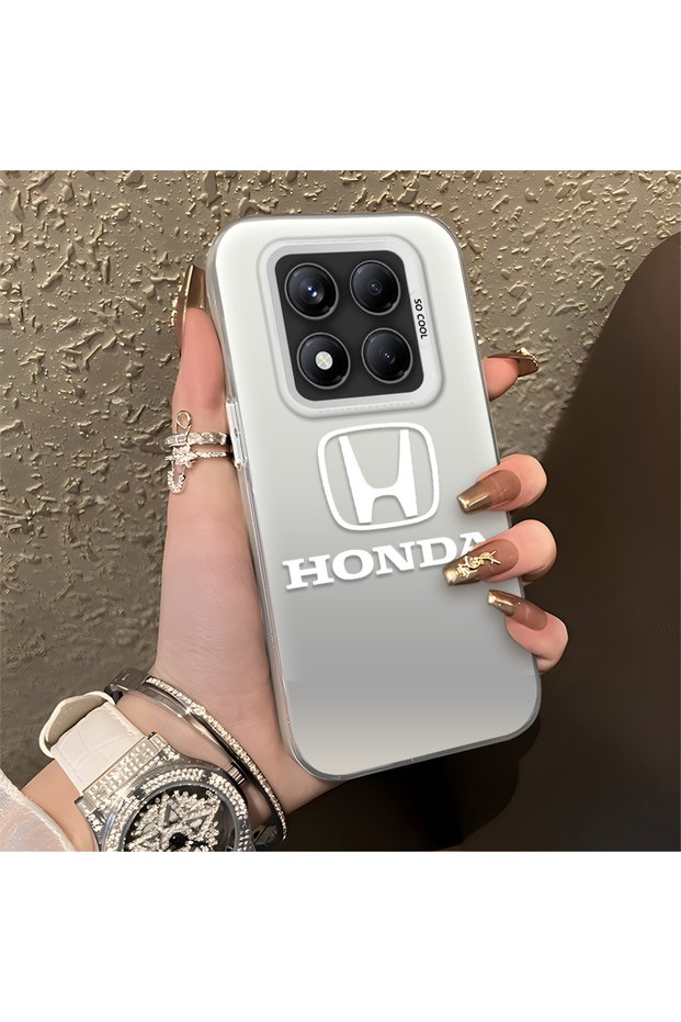 Redmi Note 14 Pro Compatible Silicone Edge Hard Back Anti-Fall Phone Case Honda Patterned