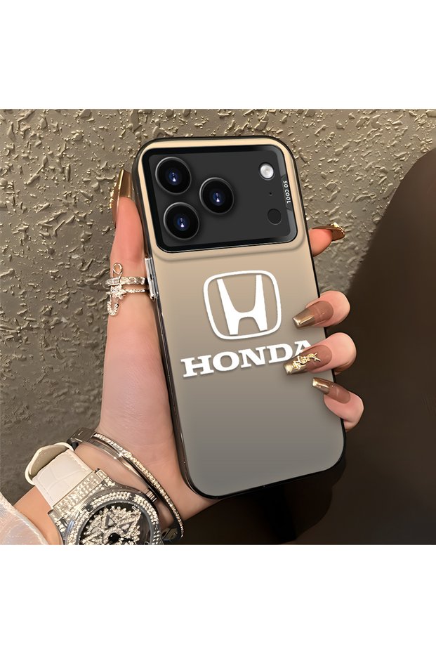 iPhone 17/18 Pro Max Compatible Silicone Edge Hard Back Anti-Fall Phone Case Honda Patterned