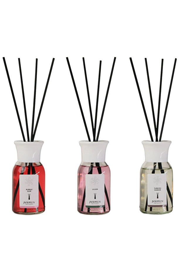 Bubble Gum Reed Diffuser 110ml & Lilium Reed Diffuser 110ml & Turkish Hamam Reed Diffuser 110ml - 1