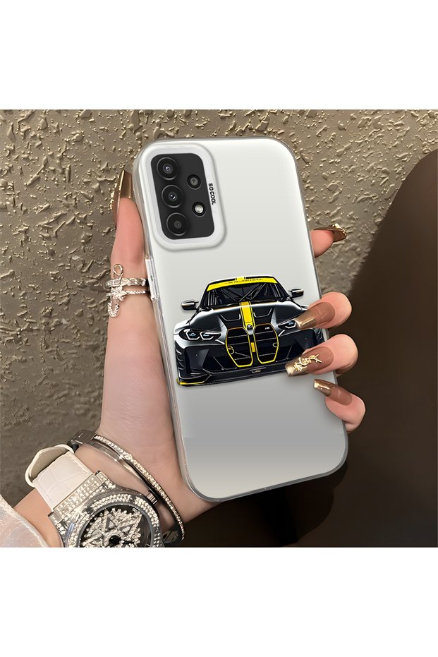 Samsung Galaxy A04S Compatible Silicone Edge Hard Back Anti-Fall Phone Case Bmw M4 Patterned