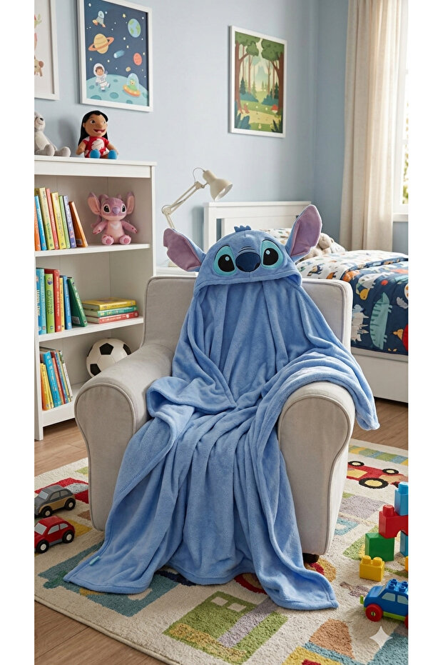 Lisanslı Kapüşonlu Peluş Battaniye - 1