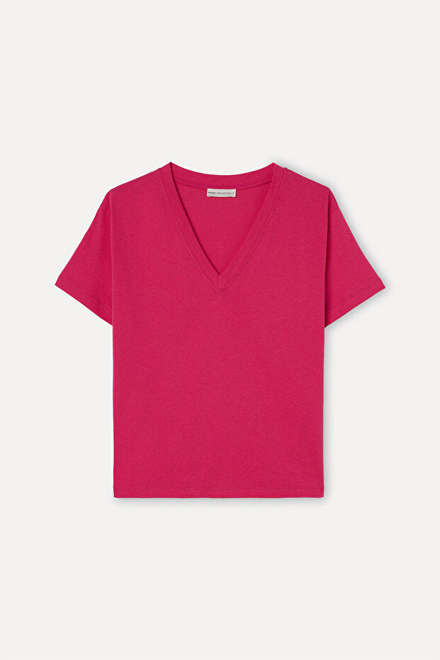 Women's Pink V-Neck T-Shirt