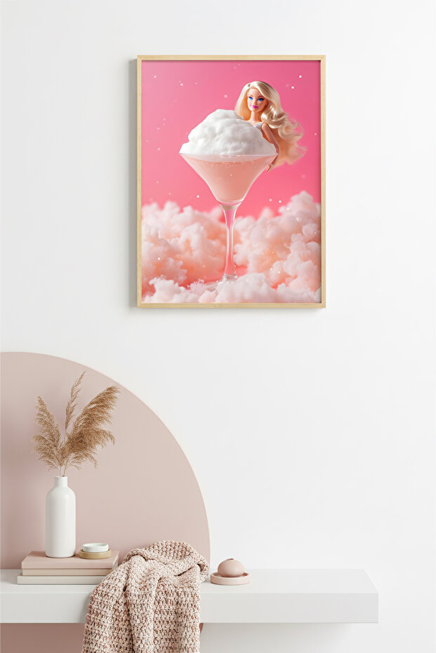 Natural Wood Framed Retro Design Painting - Vintage Mood | Huhu2526 - Single Table Natural Wood Frame