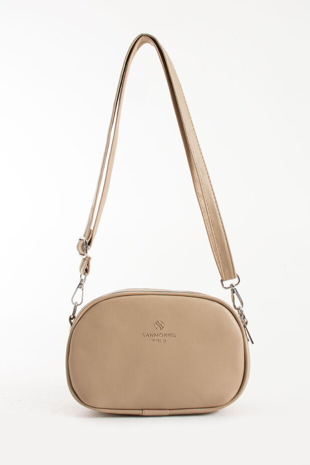 Women's Double Compartment Zippered Shoulder Bag with Adjustable Strap Crossbody Bag