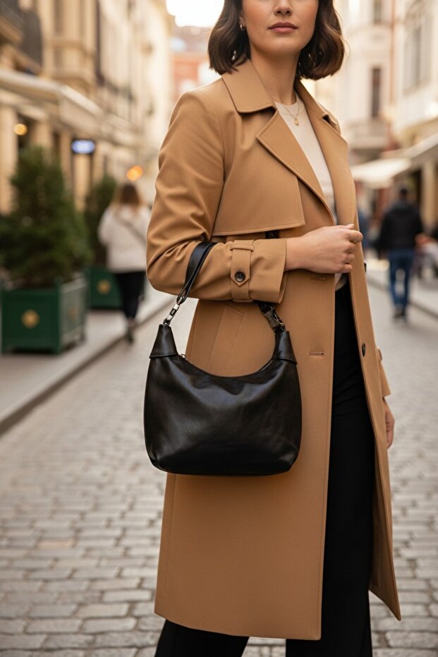 Women's Shoulder Bag Smooth Textured Minimalist Hobo Handbag