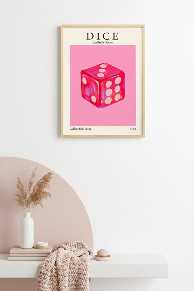 Natural Wood Framed Retro Dice Table - Vibrant Colors | Huhu2424