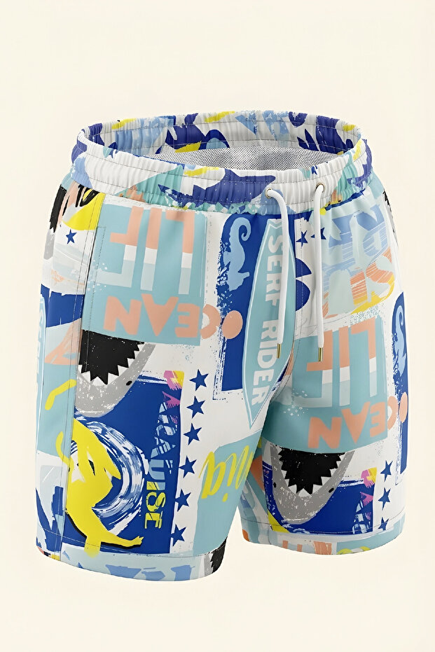Boys' Sea & Pool Shorts - with Zipper Pockets 4-15 Years 12614B