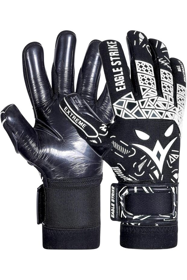 Soccer Goalie Gloves - Sizes 6 to 10, 4mm German Contact Grip Sticky Latex & Built-in Pro-Level Gloves Wrist Support