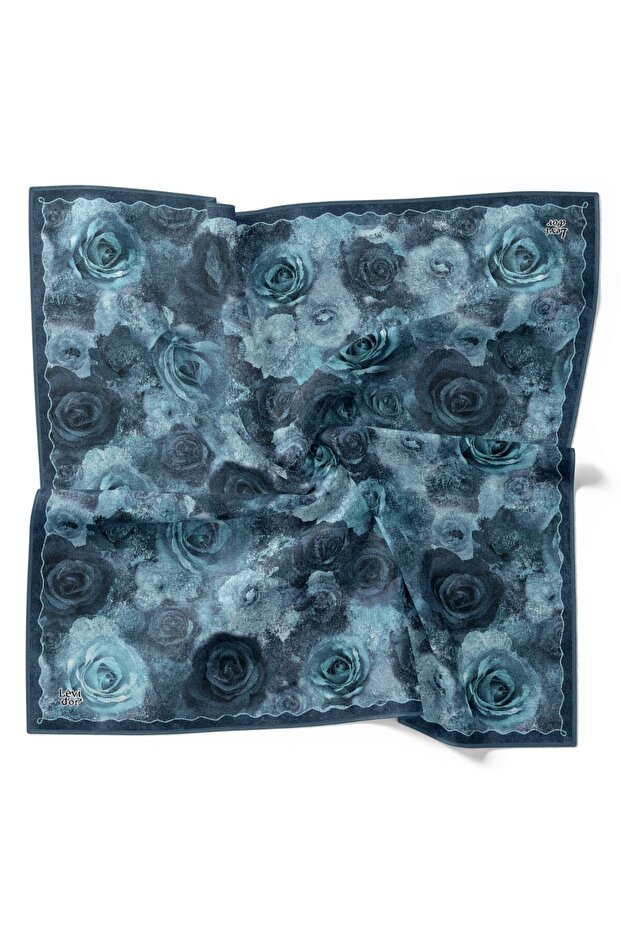 Rose Garden Pattern Sparkling Crystal Scarf