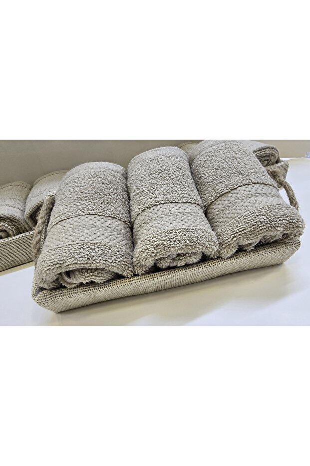 Basket of 3 Micro Cotton Soft Towels Set 30*30 cm