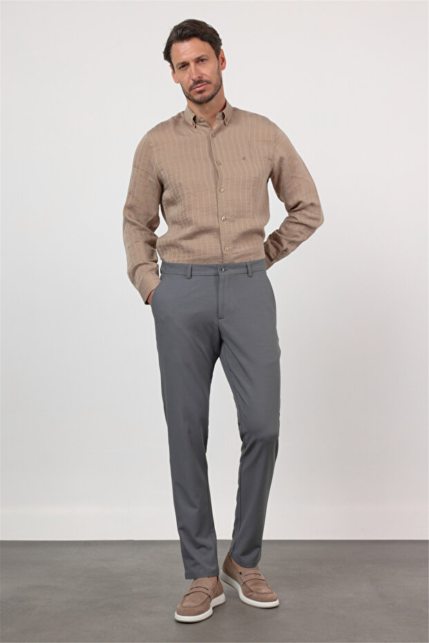 Smoked Side Pocket Comfort Fit Flexible Chino Trousers 1003260171