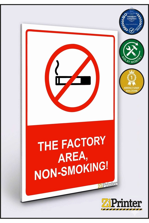 The Factory Area, Non-Smoking! Isg Warning Sign Dekota 35X50 cm