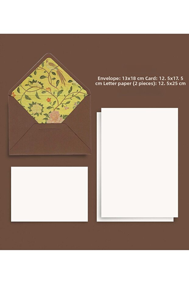 Peony Patterned Brown Envelope - 2