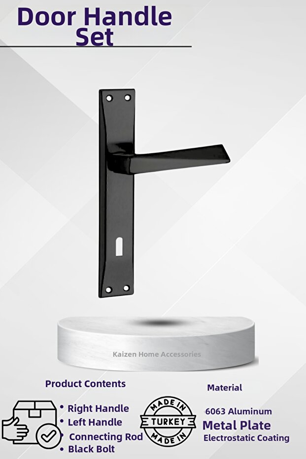 Door Handle Pyramid Black Mirrored Room
