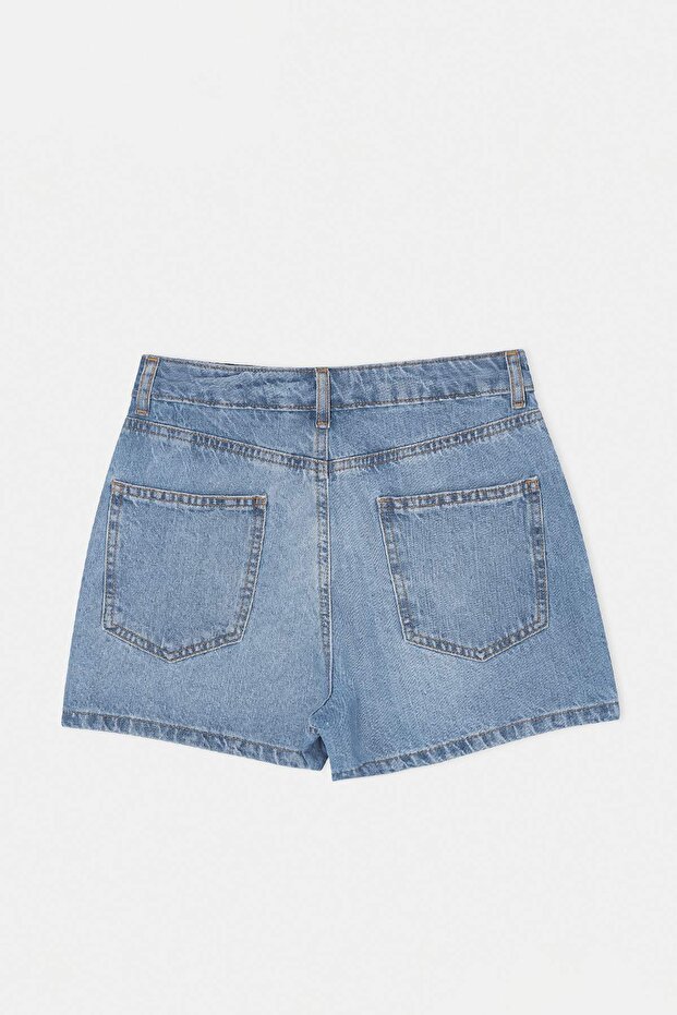 Mavi Yüksek Bel %100 Pamuk Denim City Şort TWOSS26SR00050 - 6