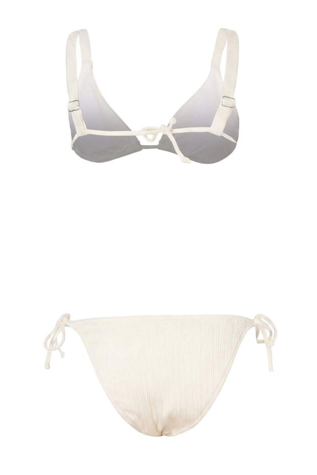 Ekru Dokulu Üçgen Kaplı Normal Bel Regular Bikini Takımı TBESS26BT00098 - 4