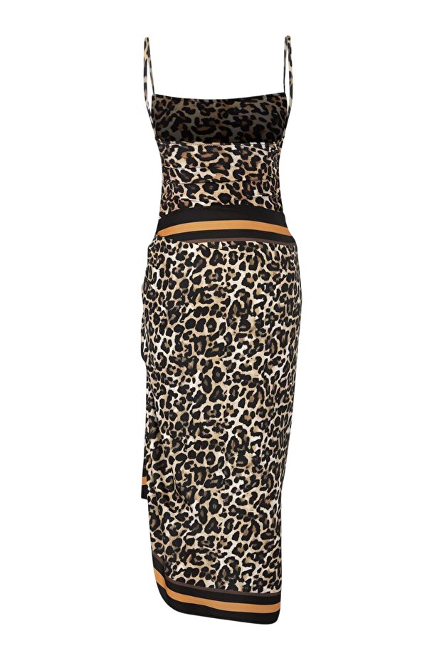 Leopar Desenli Kaplı 2'li Pareo Mayo Takım TBESS26MA00123 - 7