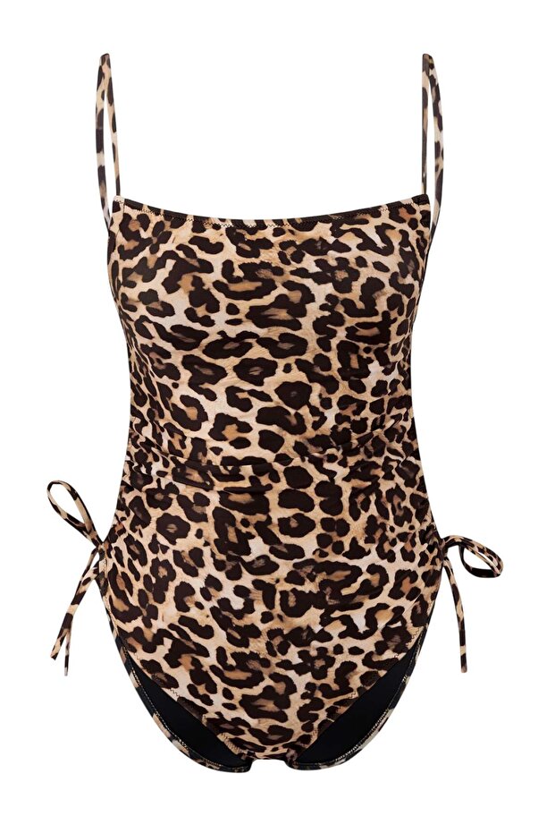 Leopar Desenli Kaplı 2'li Pareo Mayo Takım TBESS26MA00123 - 8